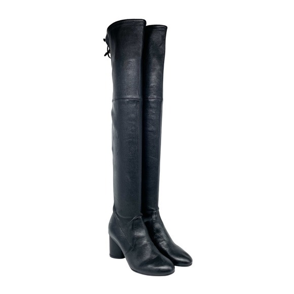 Stuart‎ Weitzman Women's Margotland Leather Over The Knee Boots Black Size 4B